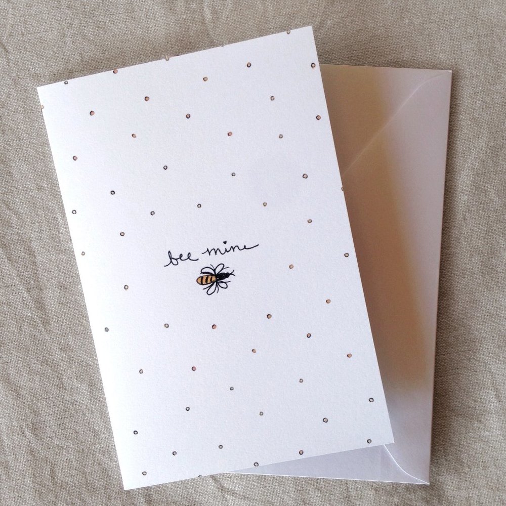 4/$20- “Bee Mine” Art Greeting Card